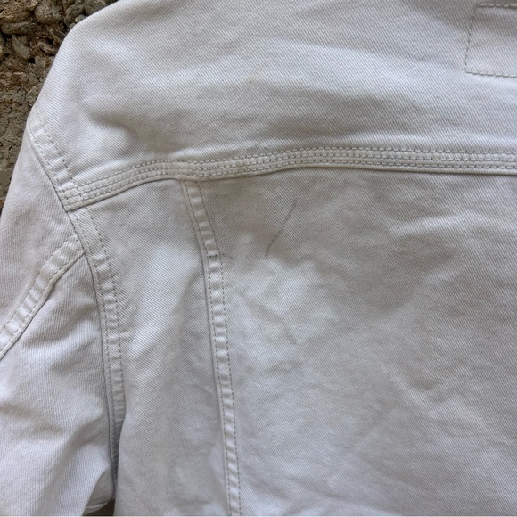 Levi's Women’s White Cropped Trucker ‎ Denim Jacket XL - Picture 6 of 7